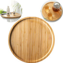 Bandeja Redonda De Bambu 30cm Para Churrasco Y Decoración