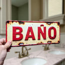 Cartel Chapa Baño Toilet Vintage Apto Exterior 30x15cm