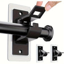 Soportes Cortina Autoadhesivos (4pz) | Negro, Fáciles, Sin Taladro