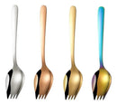 Spork Acero Inoxidable x4 — Cuchara + Tenedor 2 en 1 para Helado