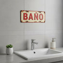 Cartel Chapa Baño Toilet Vintage Apto Exterior 30x15cm