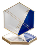 Platos de Papel Hexagonales Silver Spoons 10" Azul x18 — Desechables
