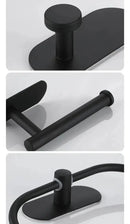 Kit Accesorios de Baño x5 en Aluminio con Adhesivo 3M Sin Taladro