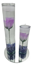 Kit 7 Centros de Mesa 4x35cm | Flores, Piedras y Velas para Bodas y Eventos