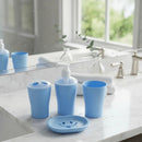 Set Organizador Baño Smile Celeste | Jabonera + Vaso + Dispensador