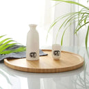 Bandeja Redonda De Bambu 30cm Para Churrasco Y Decoración