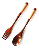 Juego 4 Utensilios Madera Natural | Cucharas y Tenedores Ecológicos