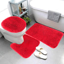 Set 3 Tapetes Rojo Baño | Antideslizantes y Super Absorbentes