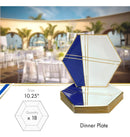 Platos de Papel Hexagonales Silver Spoons 10" Azul x18 — Desechables