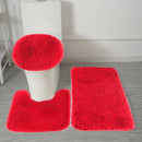 Set 3 Tapetes Rojo Baño | Antideslizantes y Super Absorbentes