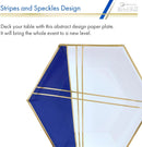 Platos de Papel Hexagonales Silver Spoons 10" Azul x18 — Desechables