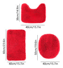Set 3 Tapetes Rojo Baño | Antideslizantes y Super Absorbentes