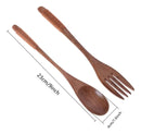 Juego 4 Utensilios Madera Natural | Cucharas y Tenedores Ecológicos