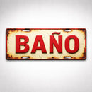 Cartel Chapa Baño Toilet Vintage Apto Exterior 30x15cm