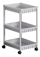 Estante Organizador Móvil 3 Niveles con Ruedas y Ganchos 63x39x27cm