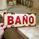 Cartel Chapa Baño Toilet Vintage Apto Exterior 30x15cm