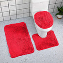 Set 3 Tapetes Rojo Baño | Antideslizantes y Super Absorbentes