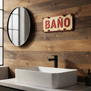 Cartel Chapa Baño Toilet Vintage Apto Exterior 30x15cm