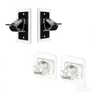 Soportes Cortina Autoadhesivos (4pz) | Negro, Fáciles, Sin Taladro