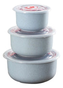 Set 3 Tuppers Paja 300/500/900ml | Bento Redondo Apto Microondas