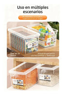 Organizadores Transparentes Apilables Para Heladera x3 Con Tapa