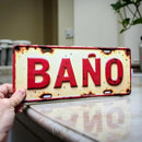 Cartel Chapa Baño Toilet Vintage Apto Exterior 30x15cm