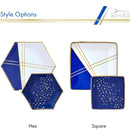 Platos de Papel Hexagonales Silver Spoons 10" Azul x18 — Desechables