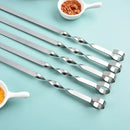 Brochetas Planas Acero Inoxidable Set X6 Para Parrilla Y Camping