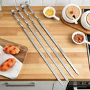 Brochetas Planas Acero Inoxidable Set X6 Para Parrilla Y Camping
