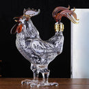 Decantador de Vidrio con Forma de Gallo.