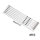 Brochetas Planas Acero Inoxidable Set X6 Para Parrilla Y Camping