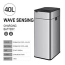 Tacho de Basura Inteligente Acero Inoxidable con Sensor 15 a 60 Litros