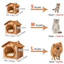 Casa Plegable para Mascotas | Cueva Lavable para Gatos y Perros Chicos