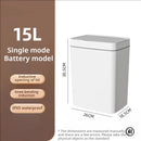 Cubo de Basura Inteligente con Sensor Táctil Blanco de 15L – Contenedor de Basura Electrónico para Baño con Embolsado Automático, Compatible con Hogar Inteligente