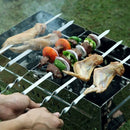 Brochetas Planas Acero Inoxidable Set X6 Para Parrilla Y Camping