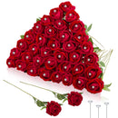Rosas Artificiales Seda con Diamantes | 12 a 200uds para Bodas o San Valentín