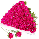 Rosas Artificiales Seda con Diamantes | 12 a 200uds para Bodas o San Valentín