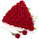 Rosas Artificiales Seda con Diamantes | 12 a 200uds para Bodas o San Valentín