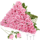 Rosas Artificiales Seda con Diamantes | 12 a 200uds para Bodas o San Valentín