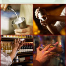 Kit de Barman Profesional 12 Piezas con Soporte de Bambú y Coctelera