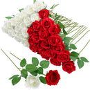 Rosas Artificiales Seda con Diamantes | 12 a 200uds para Bodas o San Valentín