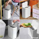 Cubo de Basura Inteligente con Sensor Táctil Blanco de 15L – Contenedor de Basura Electrónico para Baño con Embolsado Automático, Compatible con Hogar Inteligente