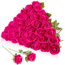 Rosas Artificiales Seda con Diamantes | 12 a 200uds para Bodas o San Valentín