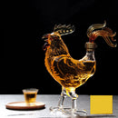 Decantador de Vidrio con Forma de Gallo.