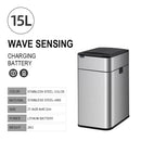 Tacho de Basura Inteligente Acero Inoxidable con Sensor 15 a 60 Litros