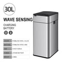 Tacho de Basura Inteligente Acero Inoxidable con Sensor 15 a 60 Litros