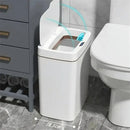 Cubo de Basura Inteligente con Sensor Táctil Blanco de 15L – Contenedor de Basura Electrónico para Baño con Embolsado Automático, Compatible con Hogar Inteligente