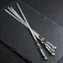 Brochetas Planas Acero Inoxidable Set X6 Para Parrilla Y Camping